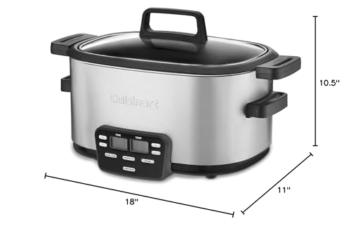 Cuisinart MSC-600 3-In-1 Cook Central 6-Quart Multi-Cooker: Slow Cooker, Brown/Saute, Steamer, Silver