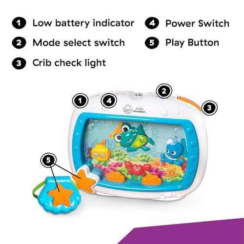 Baby Einstein Sea Dreams Soother Musical Crib Toy and Sound Machine, Newborn and up