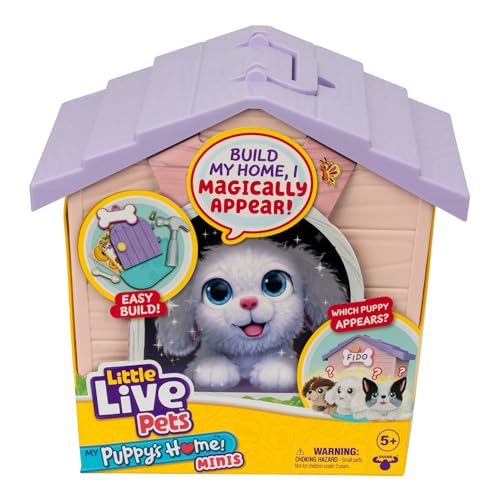 Little Live Pets My Puppy's Home Minis - Pink & Purple Home | Plush Toy & Kennel Playset. Build Your Puppy's Home, Name Your Puppy & Surprise! Puppy Appears! Which Puppy Will You Get? Easy Build DIY