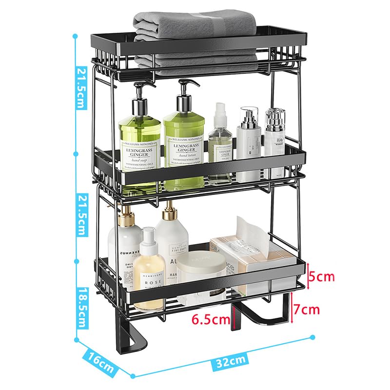 Over The Toilet Storage Shelf, 3 Tier Bathroom Shelf Above Toilet, Bathroom Organizers, Toilet Storage Rack, Multipurpose Storage Organizer for Bathroom, Laundry