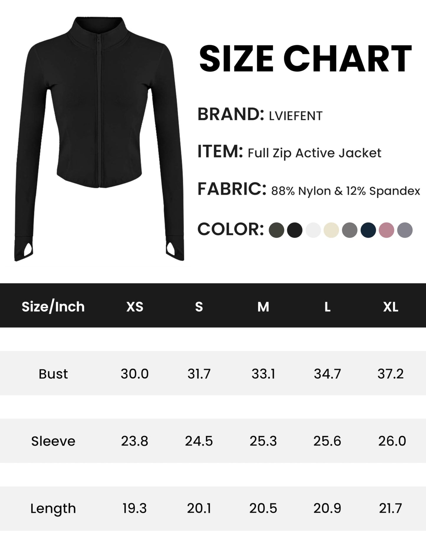 Lviefent Womens Lightweight Full Zip Running Track Jacket Workout Slim Fit Yoga Sportwear with Thumb Holes (Black, Medium)