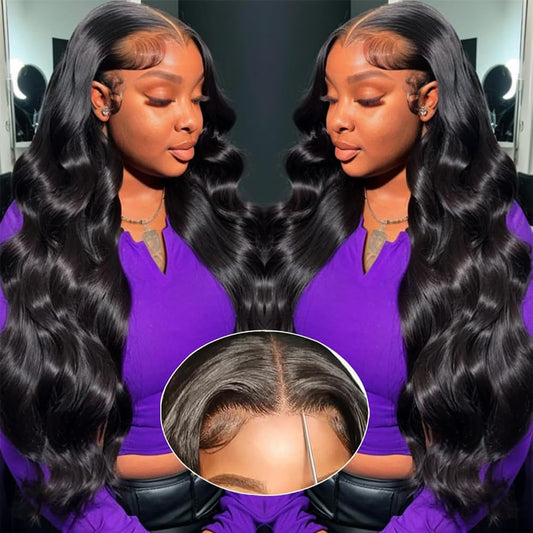 BVWCBJ 28 Inch 5x5 HD Lace Closure Wigs Human Hair Wear and Go Glueless Wigs Human Hair Pre Plucked Pre Cut 180% Density Body Wave Lace Front Wigs Human Hair for Women