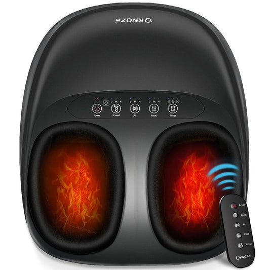 Shiatsu Foot Massager with Heat, Deep Kneading Foot Massager Machine with Remote, Compression, Multi-Massage Modes, Auto-Off Timers, for Plantar Fasciitis, Neuropathy Pain, Relax for Home or Office, Gift for Her & Him