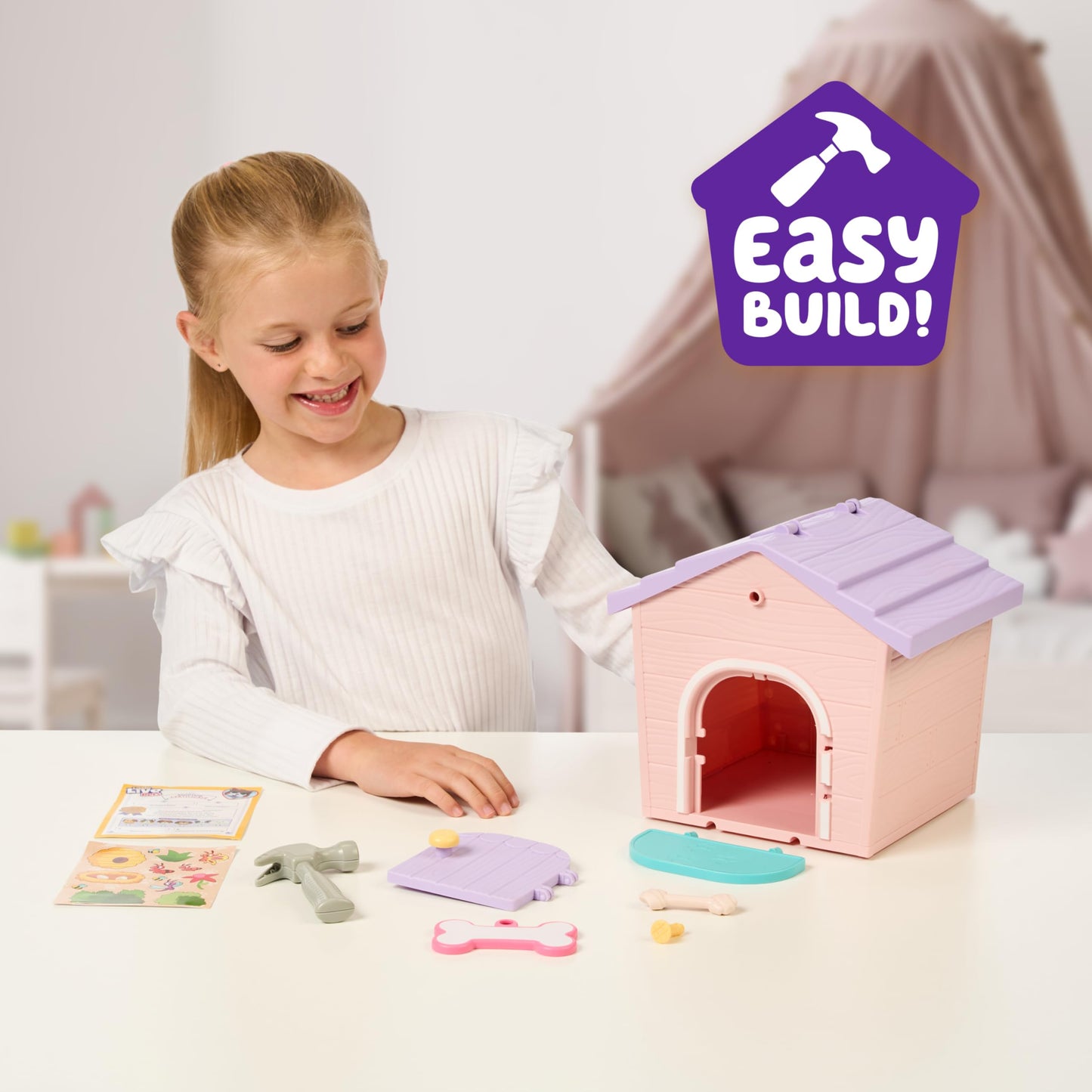 Little Live Pets My Puppy's Home Minis - Pink & Purple Home | Plush Toy & Kennel Playset. Build Your Puppy's Home, Name Your Puppy & Surprise! Puppy Appears! Which Puppy Will You Get? Easy Build DIY