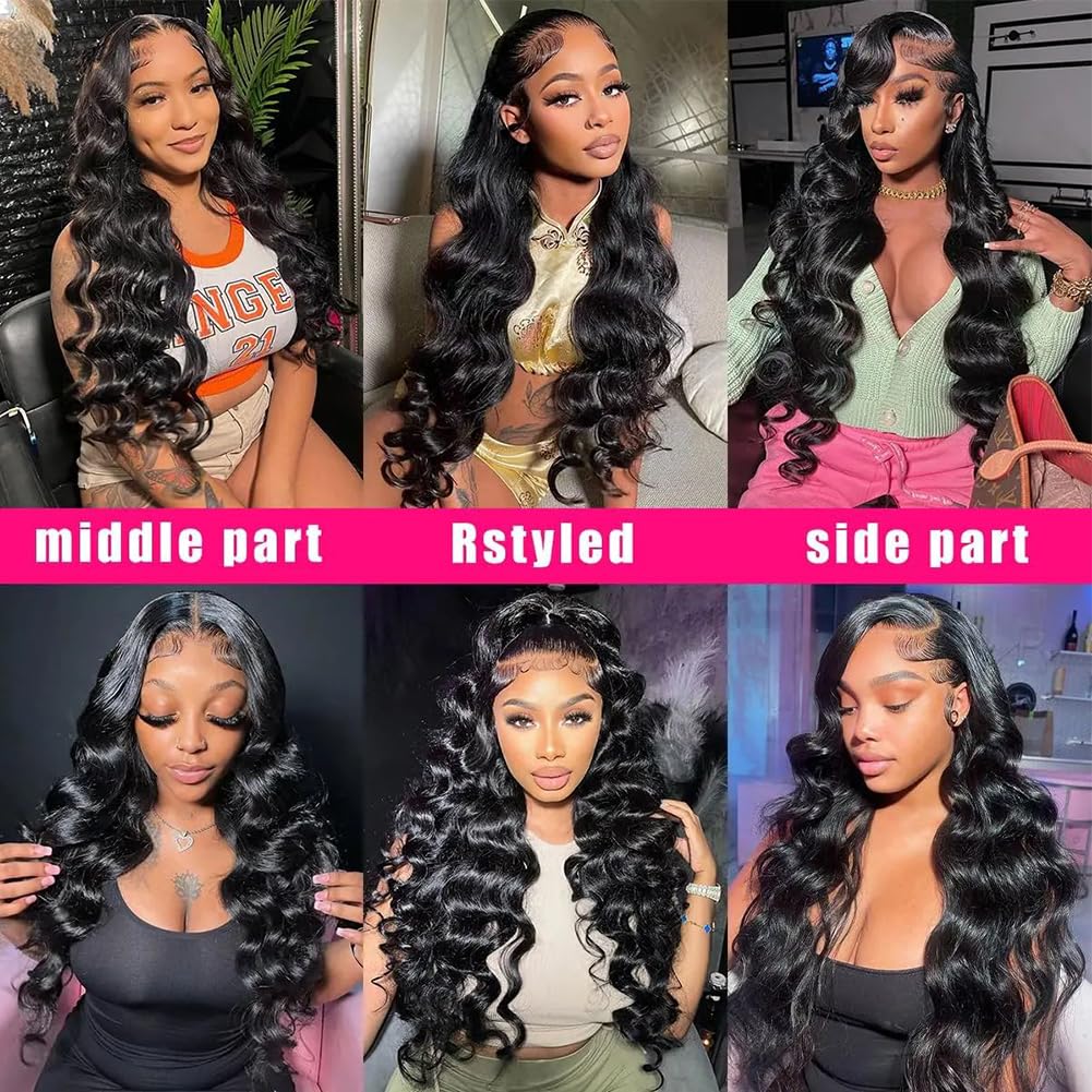 BVWCBJ 28 Inch 5x5 HD Lace Closure Wigs Human Hair Wear and Go Glueless Wigs Human Hair Pre Plucked Pre Cut 180% Density Body Wave Lace Front Wigs Human Hair for Women