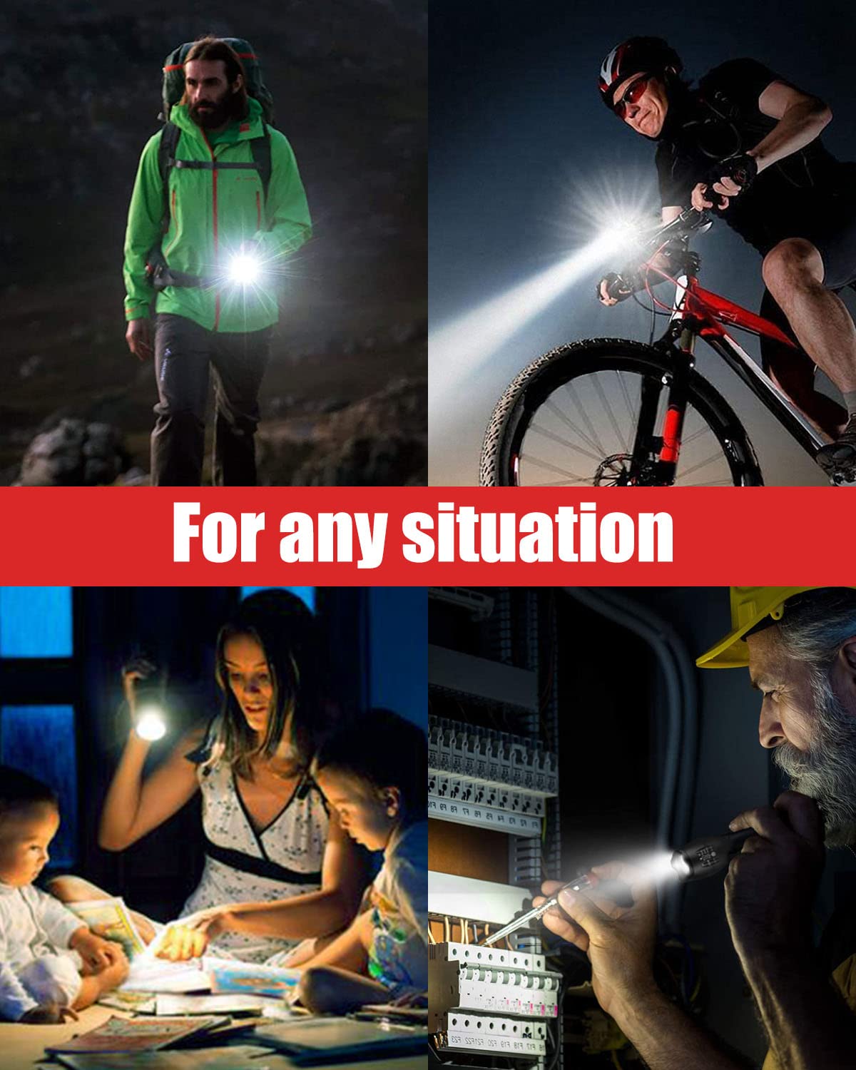 Victoper Work Light, Bright 2000 Lumens Tactical Flashlights High Lumens with 5 Modes, Waterproof Focus Zoomable Flash Light, Portable Flashlight for Job Site Lighting, Camping, Hiking, Outdoor, Home