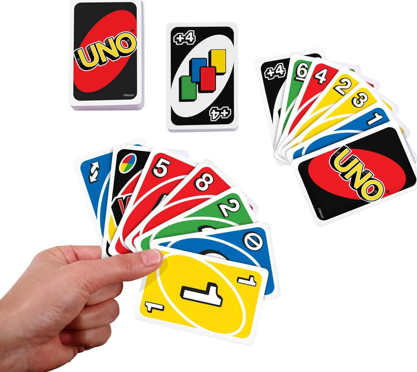 Mattel Games UNO Family Card Game, with 112 Cards in a Sturdy Storage Tin, Travel-Friendly, Makes a Great Game for 7 Year Olds and Up