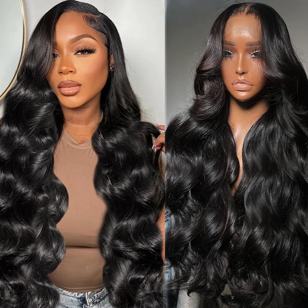 Vipeony 28 Inch Body Wave Lace Front Wigs Human Hair 13x4 HD Lace Front Wigs Human Hair Glueless Wigs Human Hair Pre Plucked Frontal Wigs Human Hair for Women 180% Density Body Wave Wig with Baby Hair