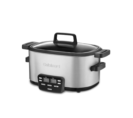 Cuisinart MSC-600 3-In-1 Cook Central 6-Quart Multi-Cooker: Slow Cooker, Brown/Saute, Steamer, Silver