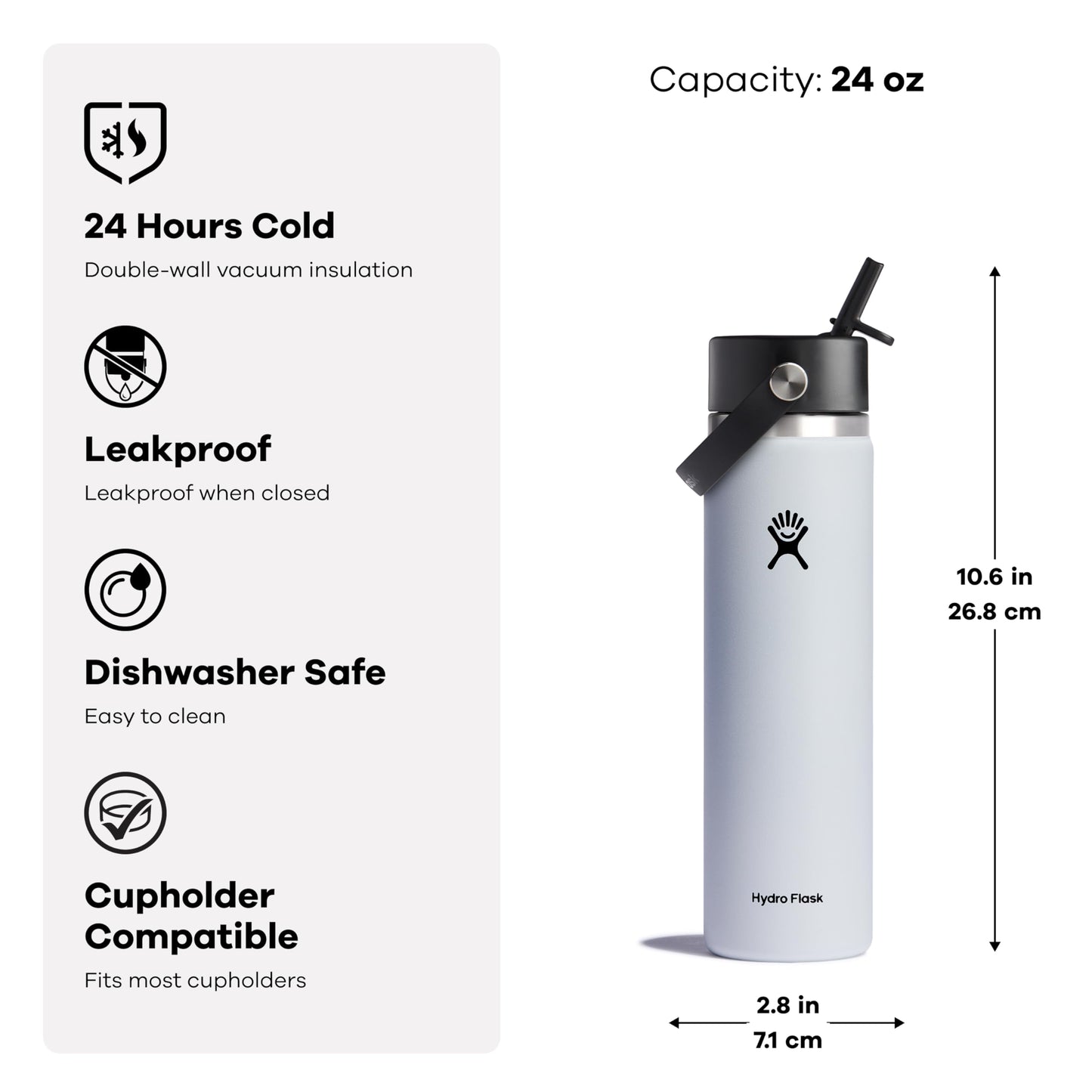 Hydro Flask Wide Flex Straw Cap Lupine 24 Oz