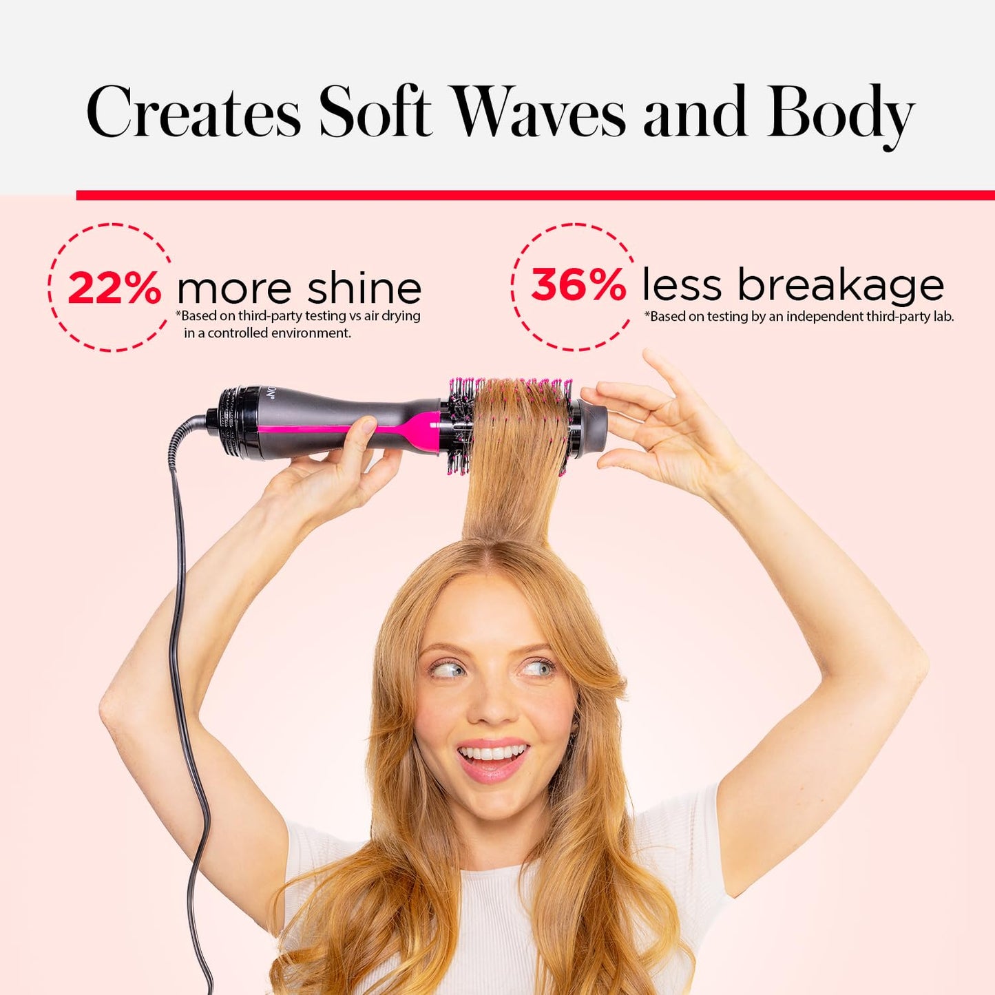 REVLON One-Step Volumizer Hair Dryer and Styler, for Less Frizz, More Shine, and Reduced Heat Damage for Salon Style Round Brush for Blowout, Black (Amazon Exclusive)