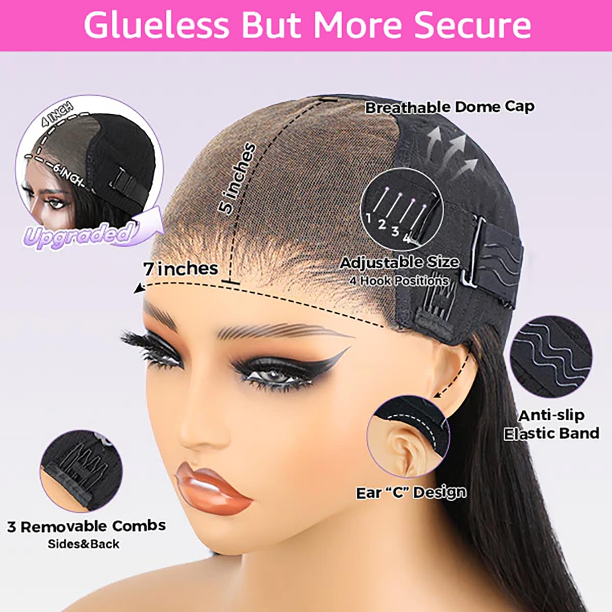 ISEE Wear and Go Glueless Wig Afro Kinky Curly Lace Front Wigs Human Hair 7x5 HD Lace Afro Curly Wigs for Women Lace Pre Cut Glueless Wigs Human Hair Pre Plucked 22 Inch