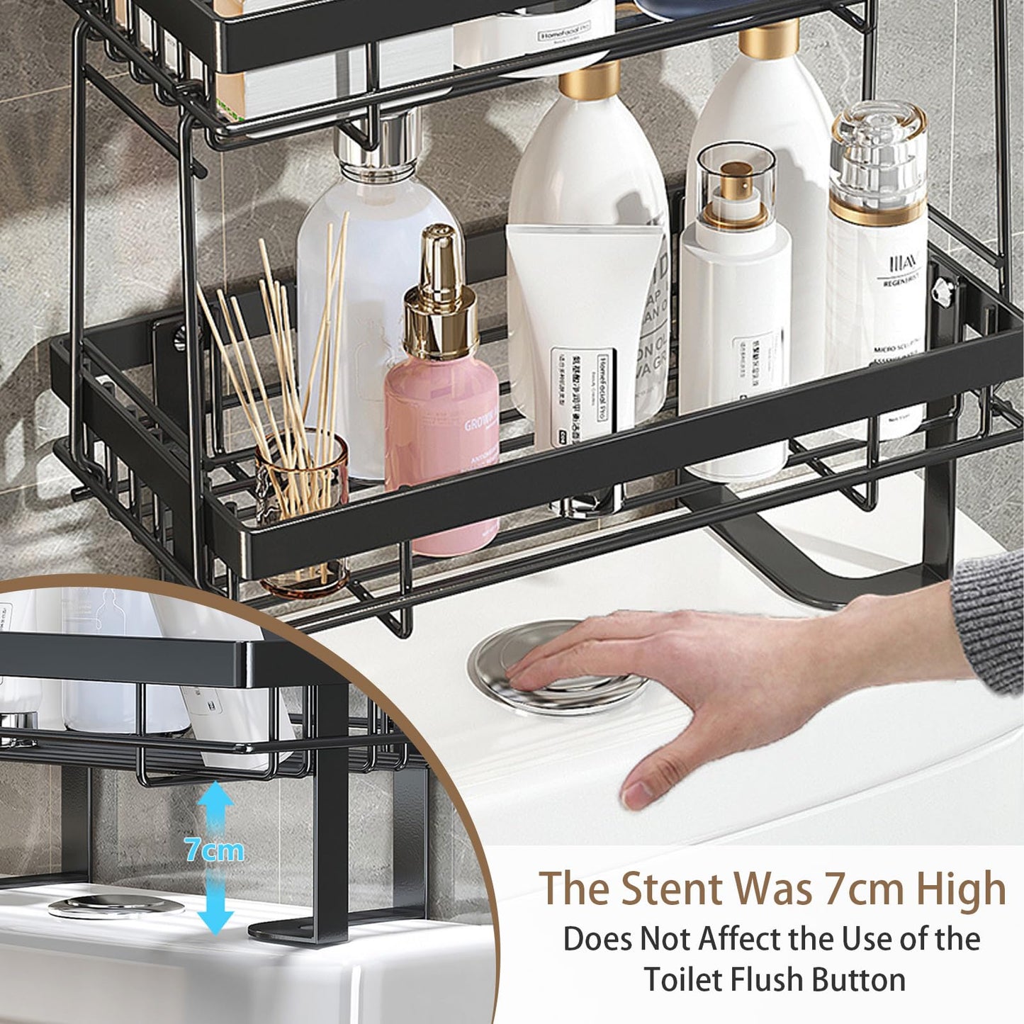 Over The Toilet Storage Shelf, 3 Tier Bathroom Shelf Above Toilet, Bathroom Organizers, Toilet Storage Rack, Multipurpose Storage Organizer for Bathroom, Laundry