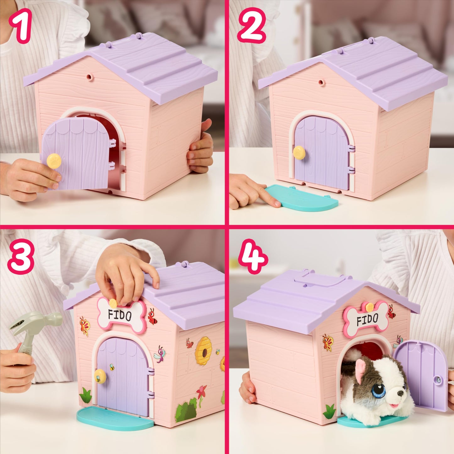 Little Live Pets My Puppy's Home Minis - Pink & Purple Home | Plush Toy & Kennel Playset. Build Your Puppy's Home, Name Your Puppy & Surprise! Puppy Appears! Which Puppy Will You Get? Easy Build DIY